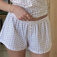 Womens Y2K Pajama Shorts Low Waist Striped Boxer Shorts Cute Lounge Floral Pj Shorts Bottoms Comfy Sleep Shorts Streetwear