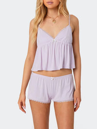 Women Lounge Lace Pajama Sets 2 Piece Sexy Sleeveless Cami Tank Top and Shorts Pj Set Matching Suit Sleepwear