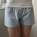 Womens Y2K Pajama Shorts Low Waist Striped Boxer Shorts Cute Lounge Floral Pj Shorts Bottoms Comfy Sleep Shorts Streetwear