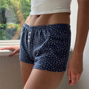 Womens Y2K Pajama Shorts Low Waist Striped Boxer Shorts Cute Lounge Floral Pj Shorts Bottoms Comfy Sleep Shorts Streetwear